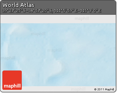 Physical 3D Map of the Area around 39° 12' 22" S, 144° 34' 29" E