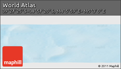 Physical Panoramic Map of the Area around 39° 12' 22" S, 144° 34' 29" E