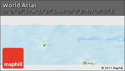 Physical Panoramic Map of the Area around 39° 12' 22" S, 147° 7' 30" E