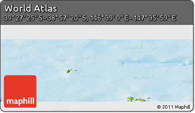 Physical Panoramic Map of the Area around 39° 12' 22" S, 147° 7' 30" E