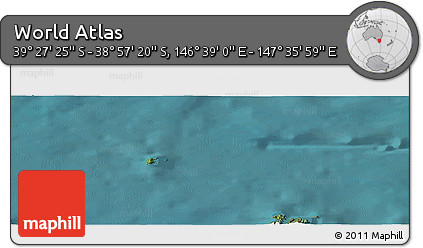 Satellite Panoramic Map of the Area around 39° 12' 22" S, 147° 7' 30" E