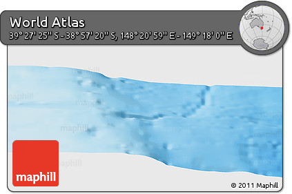 Physical Panoramic Map of the Area around 39° 12' 22" S, 148° 49' 29" E