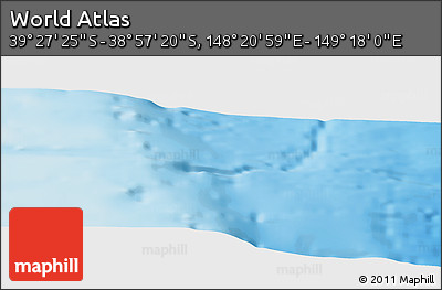 Physical Panoramic Map of the Area around 39° 12' 22" S, 148° 49' 29" E