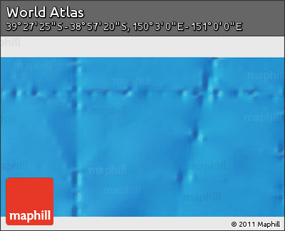 Physical 3D Map of the Area around 39° 12' 22" S, 150° 31' 30" E