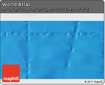 Physical 3D Map of the Area around 39° 12' 22" S, 150° 31' 30" E