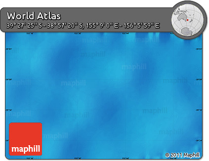 Physical Map of the Area around 39° 12' 22" S, 155° 37' 30" E