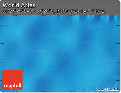 Physical Map of the Area around 39° 12' 22" S, 155° 37' 30" E