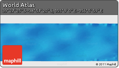Physical Panoramic Map of the Area around 39° 12' 22" S, 155° 37' 30" E
