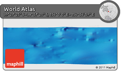 Physical Panoramic Map of the Area around 39° 12' 22" S, 156° 28' 29" E