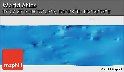 Physical Panoramic Map of the Area around 39° 12' 22" S, 156° 28' 29" E