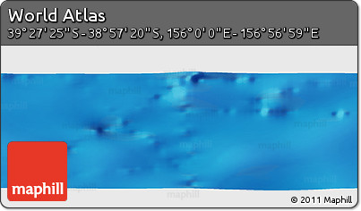 Physical Panoramic Map of the Area around 39° 12' 22" S, 156° 28' 29" E