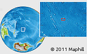 Physical Location Map of the area around 39° 12' 22" S, 156° 19' 29" W