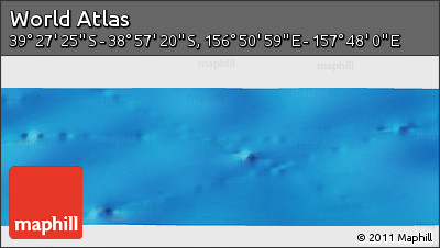 Physical Panoramic Map of the Area around 39° 12' 22" S, 157° 19' 29" E