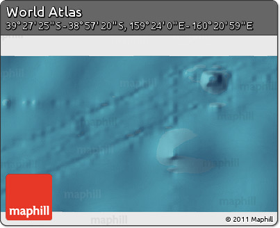 Satellite 3D Map of the Area around 39° 12' 22" S, 159° 52' 30" E