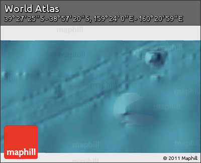 Satellite 3D Map of the Area around 39° 12' 22" S, 159° 52' 30" E
