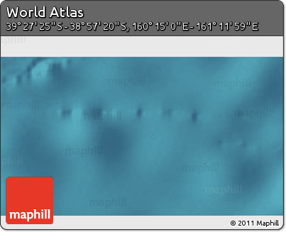 Satellite 3D Map of the Area around 39° 12' 22" S, 160° 43' 29" E