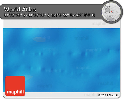 Physical 3D Map of the Area around 39° 12' 22" S, 161° 34' 29" E