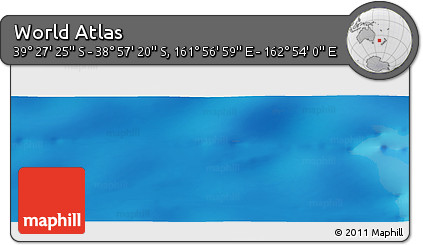 Physical Panoramic Map of the Area around 39° 12' 22" S, 162° 25' 30" E