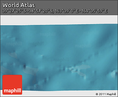 Satellite 3D Map of the Area around 39° 12' 22" S, 164° 7' 30" E