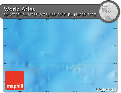 Physical Map of the Area around 39° 12' 22" S, 164° 7' 30" E