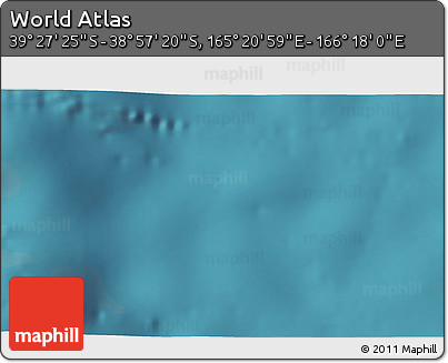 Satellite 3D Map of the Area around 39° 12' 22" S, 165° 49' 29" E