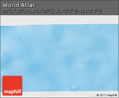 Physical 3D Map of the Area around 39° 12' 22" S, 167° 31' 30" E