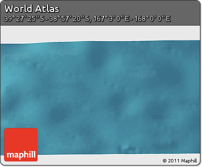 Satellite 3D Map of the Area around 39° 12' 22" S, 167° 31' 30" E