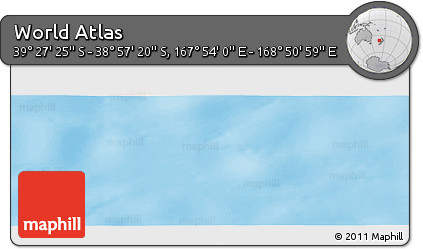 Physical Panoramic Map of the Area around 39° 12' 22" S, 168° 22' 30" E