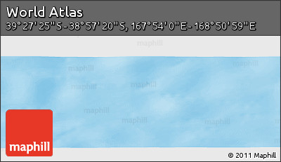 Physical Panoramic Map of the Area around 39° 12' 22" S, 168° 22' 30" E