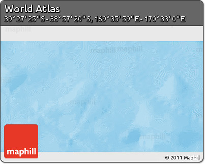 Physical 3D Map of the Area around 39° 12' 22" S, 170° 4' 29" E