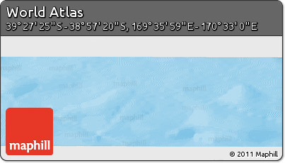 Physical Panoramic Map of the Area around 39° 12' 22" S, 170° 4' 29" E