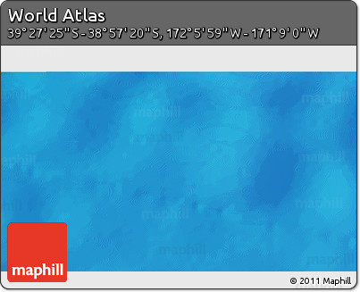 Physical 3D Map of the Area around 39° 12' 22" S, 171° 37' 30" W