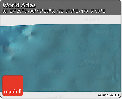 Satellite 3D Map of the Area around 39° 12' 22" S, 172° 37' 30" E