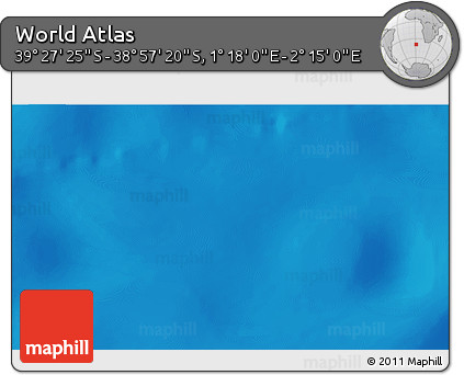 Physical 3D Map of the Area around 39° 12' 22" S, 1° 46' 29" E