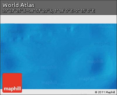 Physical 3D Map of the Area around 39° 12' 22" S, 1° 46' 29" E