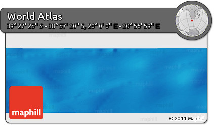 Physical Panoramic Map of the Area around 39° 12' 22" S, 20° 28' 30" E