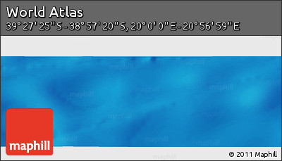 Physical Panoramic Map of the Area around 39° 12' 22" S, 20° 28' 30" E