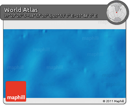 Shaded Relief 3D Map of the Area around 39° 12' 22" S, 21° 19' 30" E