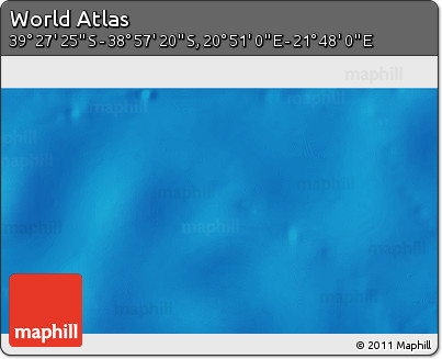 Shaded Relief 3D Map of the Area around 39° 12' 22" S, 21° 19' 30" E