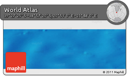 Physical Panoramic Map of the Area around 39° 12' 22" S, 21° 19' 30" E