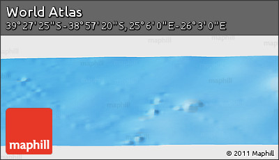 Physical Panoramic Map of the Area around 39° 12' 22" S, 25° 34' 30" E