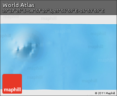 Physical 3D Map of the Area around 39° 12' 22" S, 26° 25' 29" E