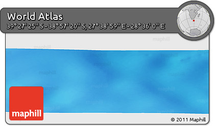 Physical Panoramic Map of the Area around 39° 12' 22" S, 28° 7' 30" E