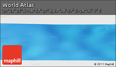 Physical Panoramic Map of the Area around 39° 12' 22" S, 28° 7' 30" E