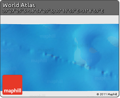 Physical 3D Map of the Area around 39° 12' 22" S, 30° 40' 29" E