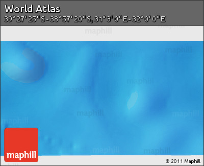 Physical 3D Map of the Area around 39° 12' 22" S, 31° 31' 29" E