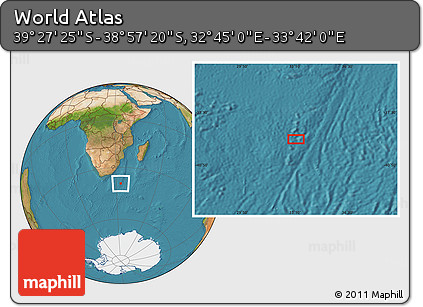 Satellite Location Map of the Area around 39° 12' 22" S, 33° 13' 30" E