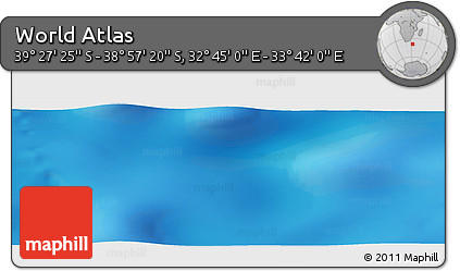 Physical Panoramic Map of the Area around 39° 12' 22" S, 33° 13' 30" E