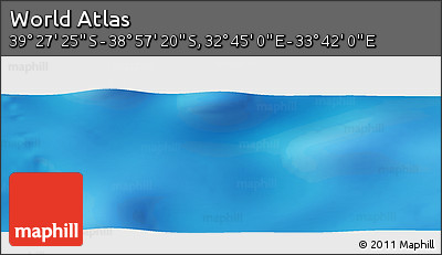 Physical Panoramic Map of the Area around 39° 12' 22" S, 33° 13' 30" E