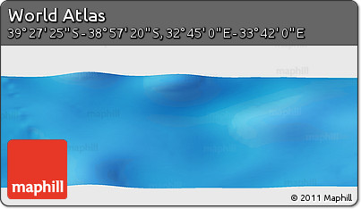 Physical Panoramic Map of the Area around 39° 12' 22" S, 33° 13' 30" E